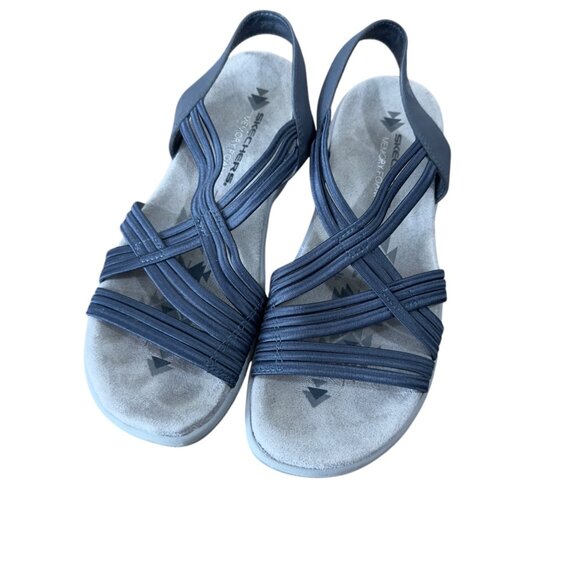 Skechers Womens Navy Strappy Sandals With Slingback Comfort Fit Size 7 - Picture 10 of 10